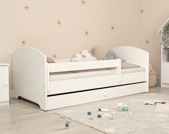 Lit d'enfant avec balustrade Ourbaby - Blanc