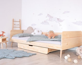 Ourbaby Nell 2-in-1, Natural, Adjustable Height, Montessori bed, Children bed