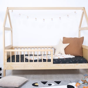 Ourbaby House Bed Elis, Bed with Rails, Child Bed, Kids Bed