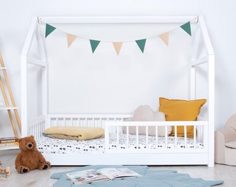 Ourbaby Montessori Hausbett Elis Weiß, Bodenbett, Kinderhausbett