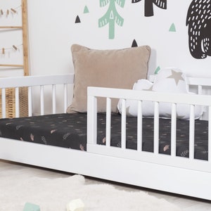 Ourbaby Montessori Floor Bed for kids Bed with Rails image 3