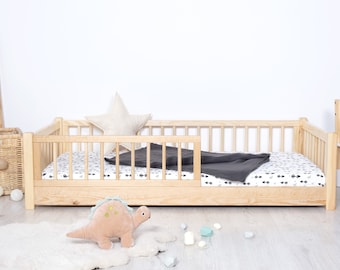 Ourbaby Montessori Floor Bed, Toddler bed, Kids bed, Bed with Rails