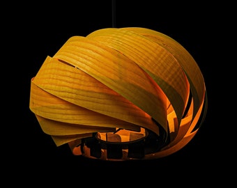 Veneer Pendant Light, Handmade Lamp, Ceiling lamp, Home Decor, Ash tree, Industrial Lamp, Wood Lampshade