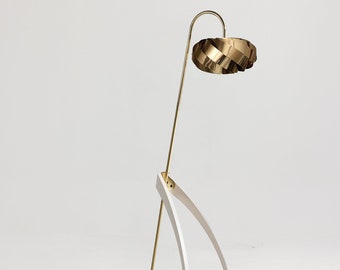 Floor lamp, Gold lighting, Mid Century Modern, Gold lamp, Modern decor, Cone light , Home accessories, Home Decor, Minimalist