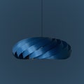 Blue Chandelier | Modern Hanging Lamp | Handmade Wooden Pendant Light | Designer Blue