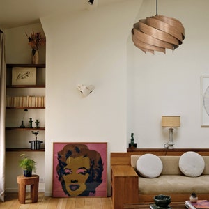 Wood Pendant Light, Handmade Lamp, Wood Ceiling lamp , Walnut Lampshade, Home Decor, Industrial Lamp, Modern Chandelier Light image 2