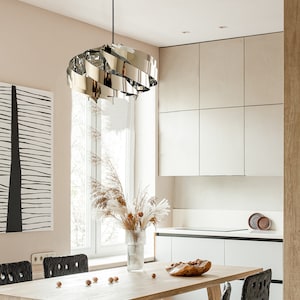 Silver Chandelier, Crystals lamp, Silver Ceiling lamp, Silver Lamp shade, Home Decor, Hanging Lamp, Chandelier Dinning Room, Lights silver