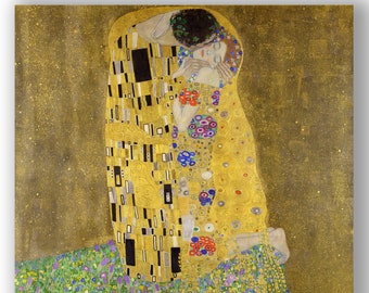 The Kiss by Gustav Klimt Giclée Canvas Print • Fine Art • Classic Painting Reproduction • Wall Decor • Gustav Klimt Print