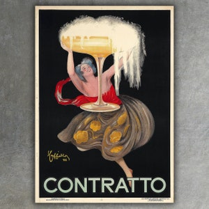 Contratto French Poster • Retro Wall Art • Vintage Home Decor • Victorian Advertising Print
