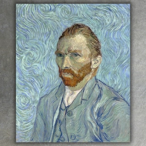 ヴィンセント・ヴァン・ゴッホの自画像 ジクレー キャンバス プリント (1889) • 美術絵画プリント • 印象派の壁飾り • 大型美術館ポスター