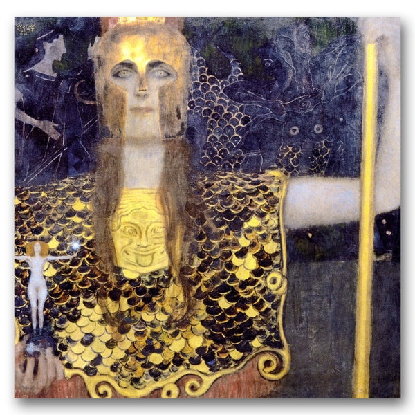 Impression giclée sur toile Pallas Athena de Gustav Klimt (1898) • Beaux-arts • Reproduction de peinture classique • Décoration murale • Impression Gustav Klimt