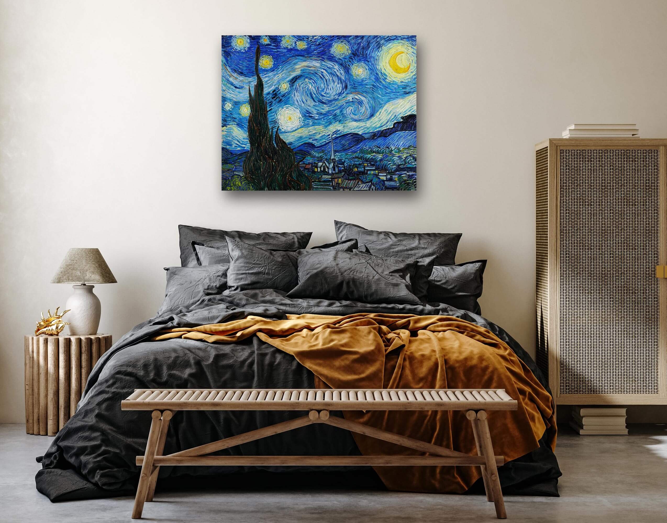 The Starry Night by Vincent Van Gogh Giclée Canvas Print (1889) • Fine ...