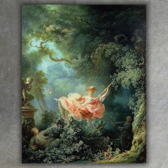 ジャン・オノレ・フラゴナール作「ブランコ」キャンバスプリント（1767