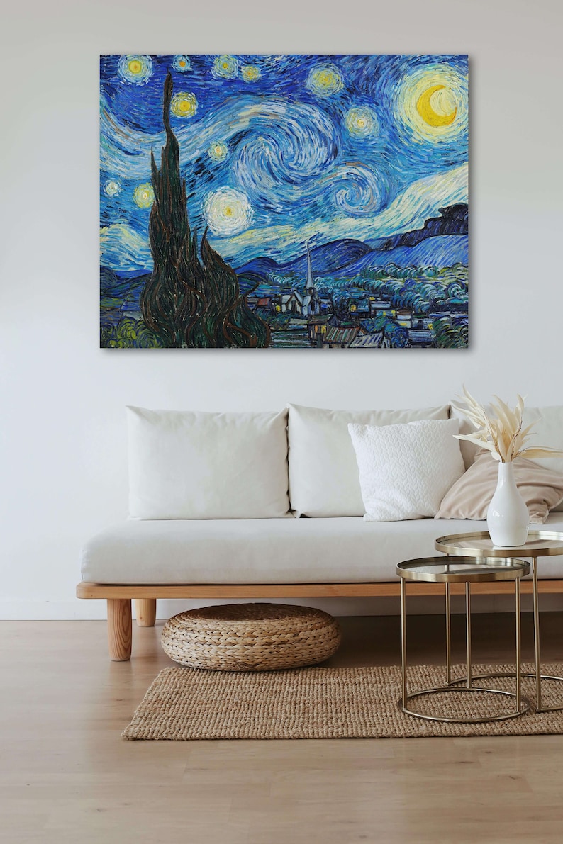 The Starry Night by Vincent Van Gogh Giclée Canvas Print 1889 Fine Art