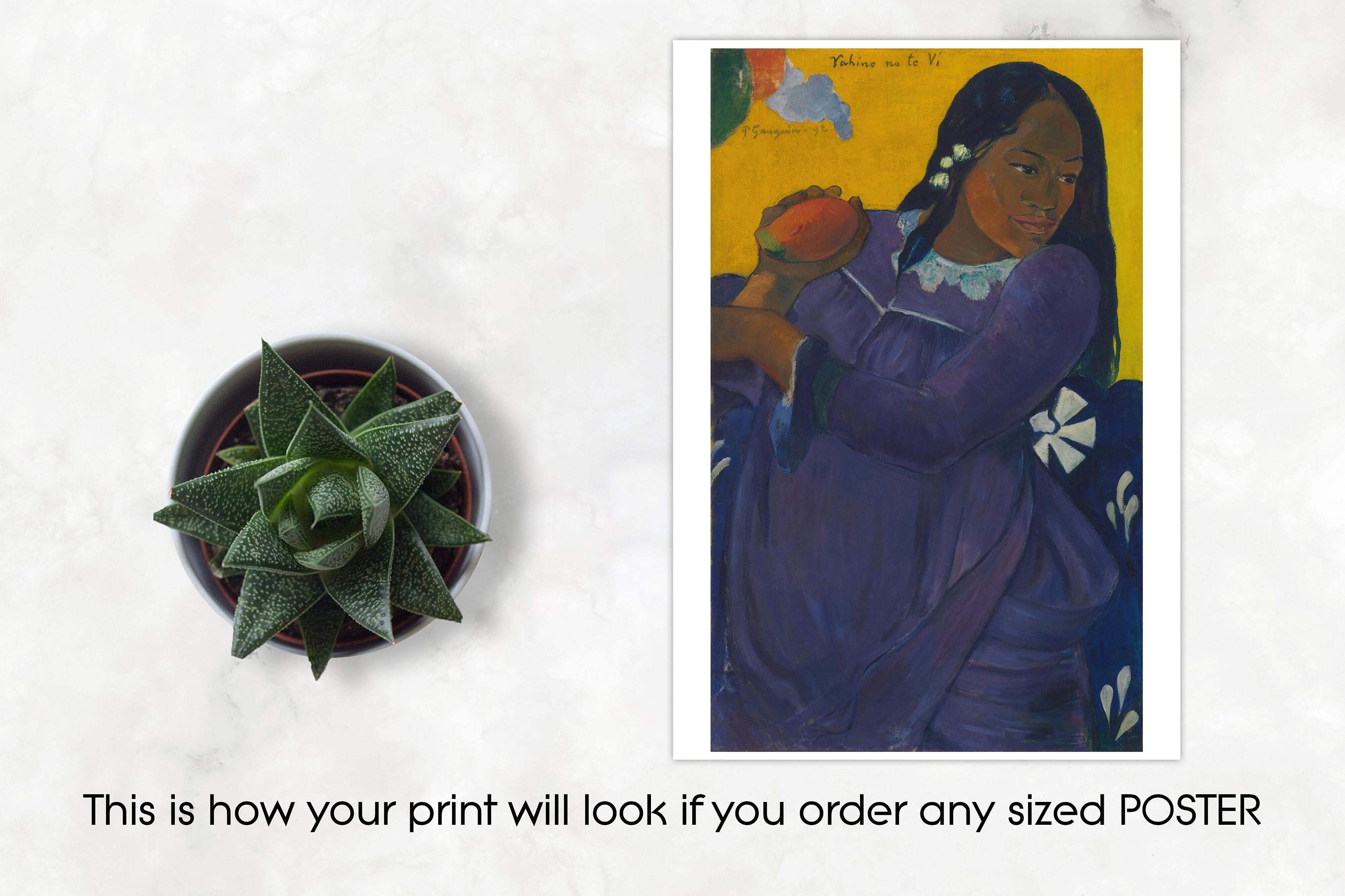 ポール・ゴーギャン作「マンゴーを持つ女性」ジクレー版画（1892年