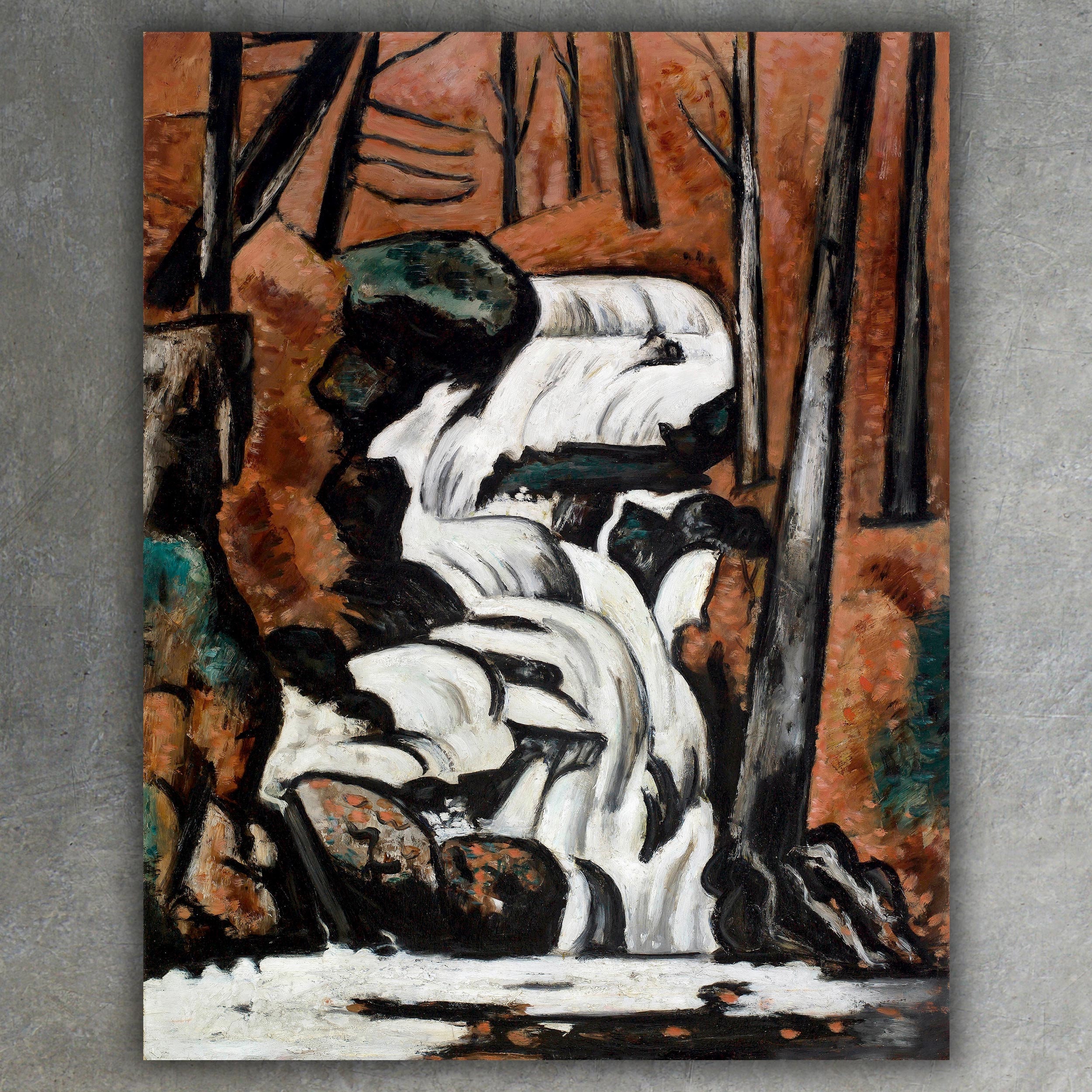 Smelt Brook Falls by Marsden Hartle Canvas Print (1937) • Fine Art Painting Print • Modern Landscape Wall Decor • Large Museum Poster