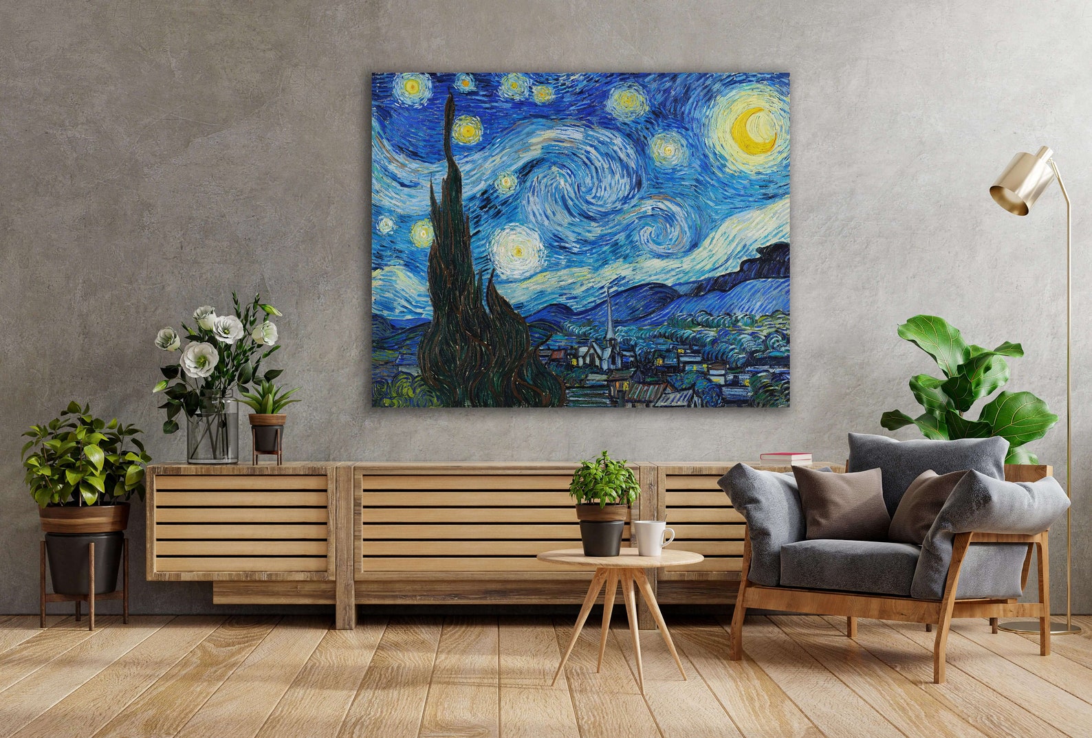 The Starry Night by Vincent Van Gogh Giclée Canvas Print (1889) • Fine ...