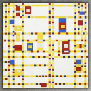 Broadway Boogie Woogie van Piet Mondriaan Giclée canvas print (1943) • Moderne beeldende kunst • Abstract schilderij wanddecoratie • Grote museumposter