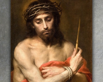Ecce Homo by Bartolomé Estebán Murillo Giclée Canvas Print • Fine Art Print • Christian Canvas Wall Art • Classic Painting Reproduction