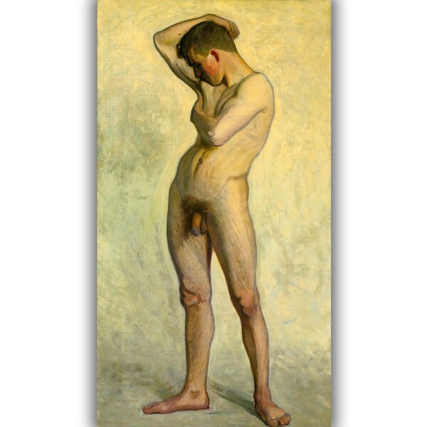 Nude Male by Eugène Jansson Canvas Print • Fine Art Nude Print • Classic Painting Reproduction • Male Body Art