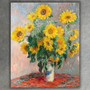 Sonnenblumen von Claude Monet Giclée Druck auf Leinwand (1881) • Abstrakte Kunst • Klassisches Stillleben Wanddekoration • Großes museales Poster