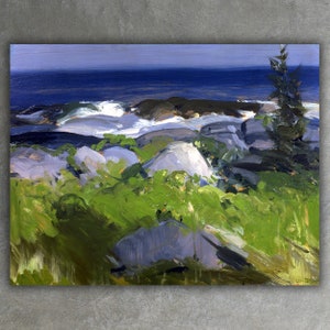 Vine Clad Shore by George Wesley Bellows Canvas Print (1913) • Fine Art Painting Print • Modern Landscape Wall Decor • Large Museum Poster