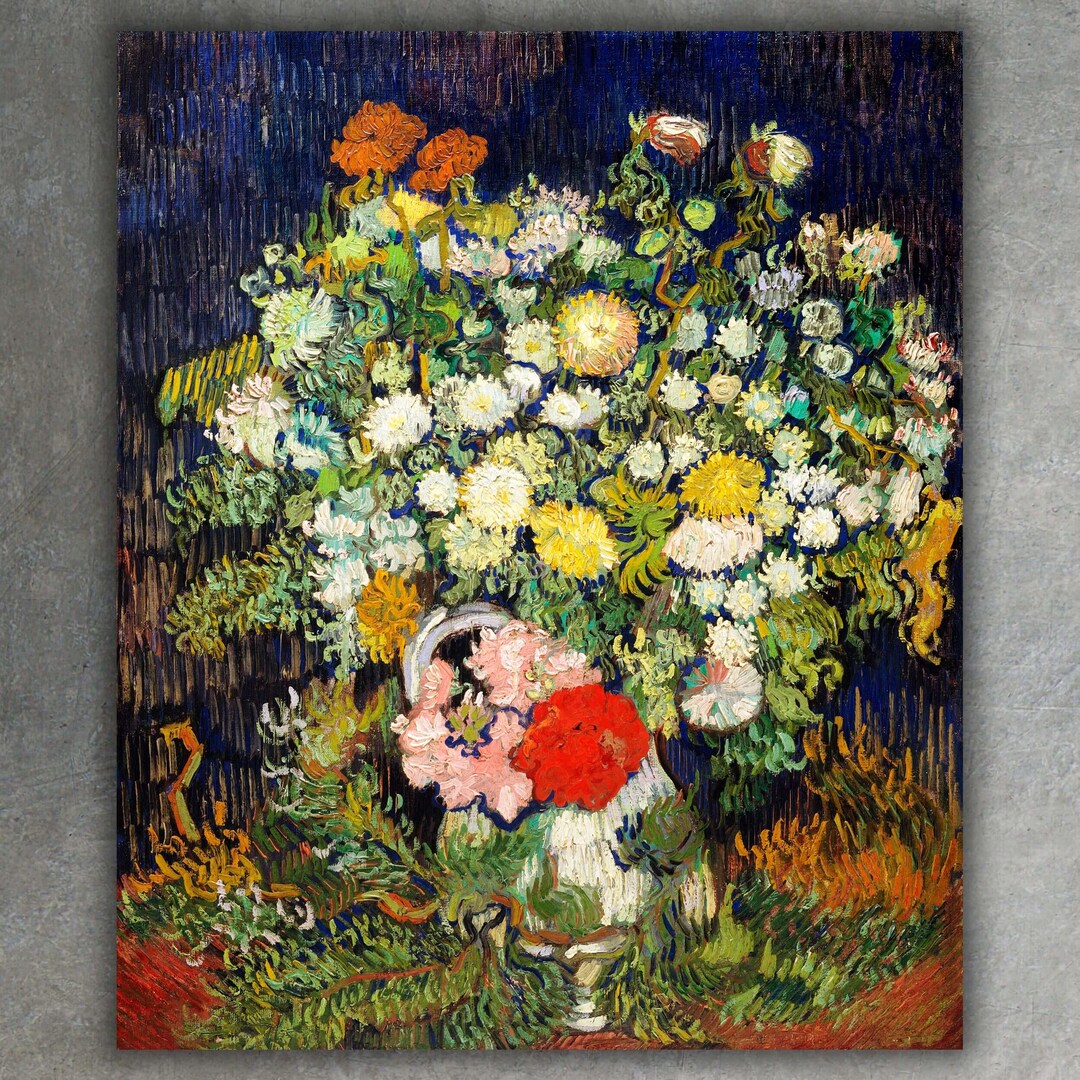 花瓶の花　ゴッホ　 ジクレー版画 ヴィンセント・ヴァン・ゴッホ作「花瓶の中の花束」ジクレー版画（1890