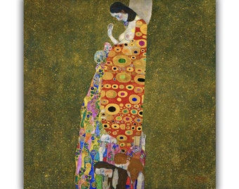 Hope II by Gustav Klimt Giclée Canvas Print (1907) • Fine Art • Classic Painting Reproduction • Wall Decor • Gustav Klimt Print