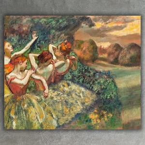 Cuatro bailarinas de Edgar Degas, impresión en lienzo Giclée (1899) • Impresión de pintura de bellas artes • Decoración de pared de bailarina • Póster grande de museo