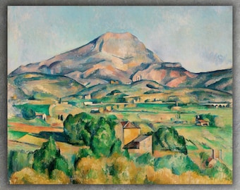 The Sainte Victoire Mountain by Paul Cézanne Canvas Print • Fine Art Painting Print • Classical Landscape Wall Decor • Large Museum Poster