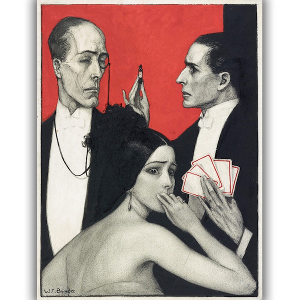 Impression giclée sur toile His Manner Wild and Delirious de Wladyslaw Theodore Benda (1922) • Beaux-arts • Décoration murale moderne • Grande affiche de musée