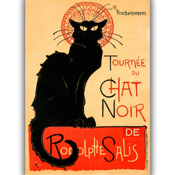 Tournée du Chat Noir by Théophile Alexandre Steinlen French Poster • Retro Wall Art • Vintage Home Decor • Victorian Advertising Print