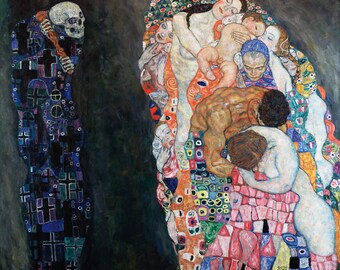 Death and Life by Gustav Klimt Giclée Canvas Print • Fine Art • Classic Painting Reproduction • Wall Decor • Gustav Klimt Print