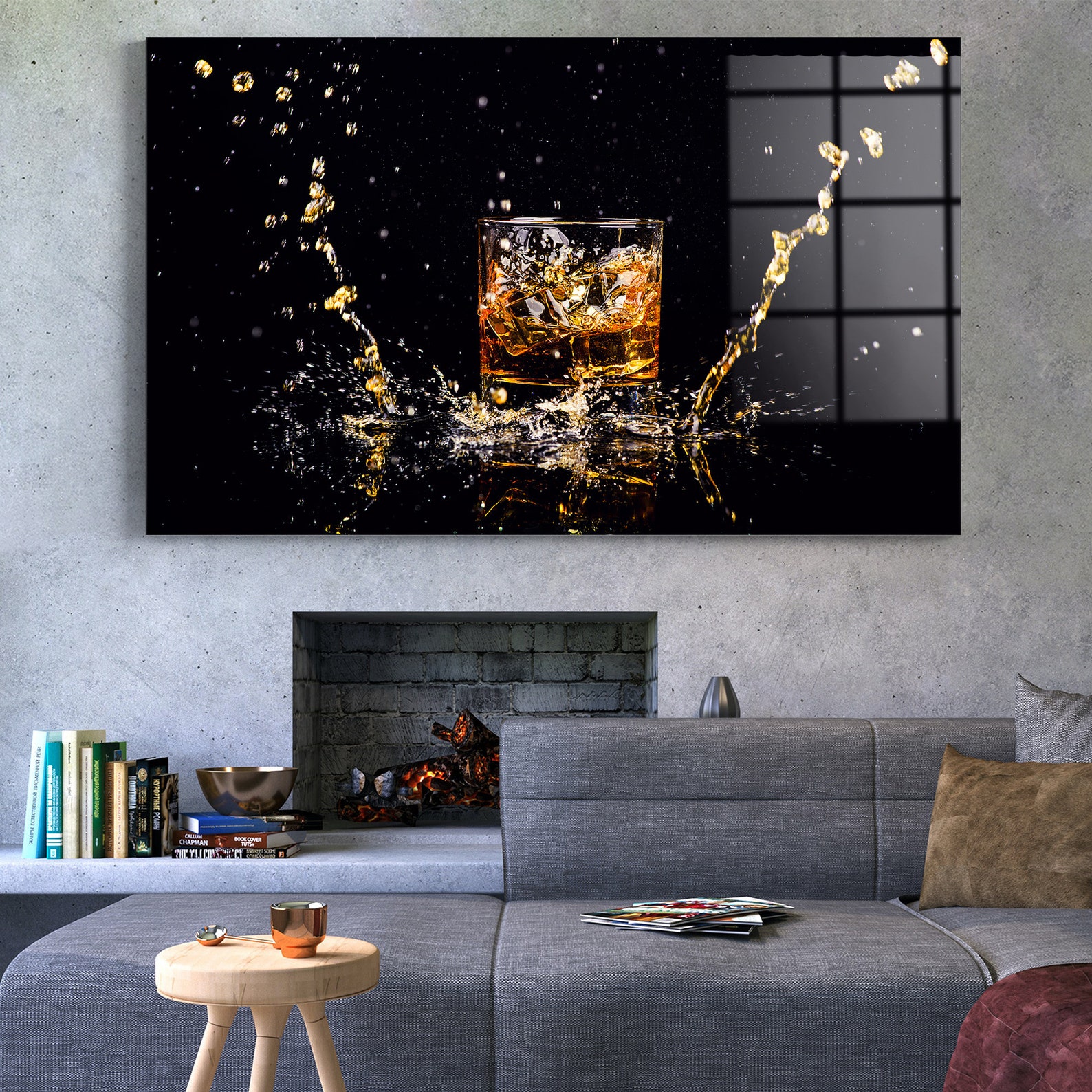 Abstract Wine Glass Wall Art Modern Themed Tempered Glass Etsy