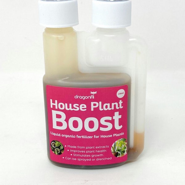 House Plant Boost - 100ml Concentrate - Organic Liquid Fertiliser - Boost House Plant Health & Increase Resistance To Stress + Disease