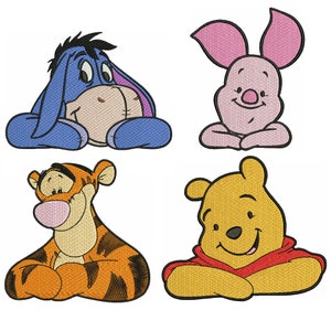 Disegni da ricamo Winnie Pooh Ricamo a macchina Winnie pooh e i suoi amici File di disegni da ricamo Winnie Pooh Tigre Ih-Oh Maialino