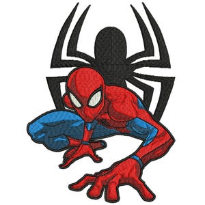 Diseño de bordado Spiderman, Diseños de bordado a máquina Spiderman, Diseño de bordado, Archivo para bordar