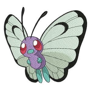 File di ricamo Pokemon Butterfree, disegni da ricamo a macchina Pokemon, file di ricamo PES DST JEF da scaricare immediatamente