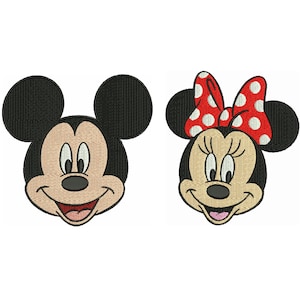 Diseño de bordado Mickey Mouse Diseño de bordado a máquina Mickey mouse y Minnie mouse Archivos de diseño de bordado Mickey Mouse