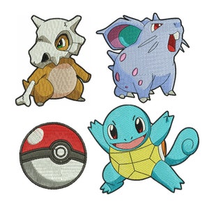 Embroidery design Pokemon Machine embroidery designs Pokemon - Embroidery files Pokemon Squirtle Nidoran Cubone Pokeball