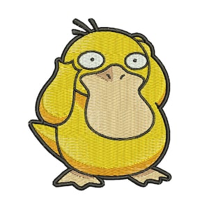 Psyduck and Pokeball Embroidery Design, Pokemon Embroidery Machine File, Cute Anime Embroidery, Digital Embroidery File