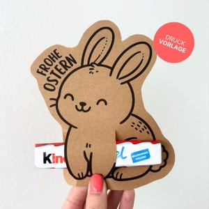 Printable gift idea | Easter bunny template for printing | Easter gifts | Small gift ideas | PDF craft template