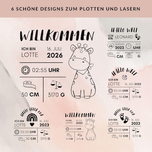 Baby birth data plotter file SVG bundle, plotter file for birth, plotter file baby size weight, gift for birth png and svg