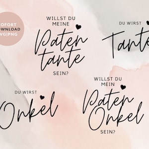 Patentante fragen Plotterdatei SVG Bundle, Patenonkel fragen Plotterdatei png,  Babybody svg, Babyankündigung, Du wirst Tante, Onkel