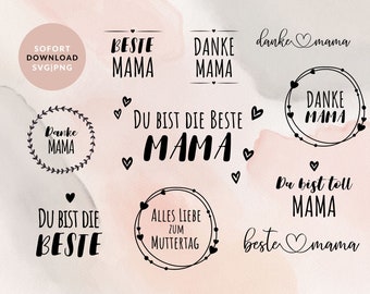 Mama plotter file SVG Bundle, plotter file Mother's Day, plotter file Birthday, The Best Mama SVG, Happy Mother's Day for DIY projects