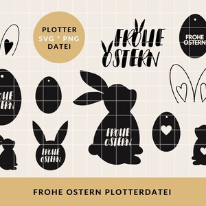 Joyeuses Pâques traceur fichier SVG PNG | Plan du lapin de Pâques | Faire des oeufs de Pâques avec un coeur | Fichier traceur Spring | Télécharger Plotter Bundle Pâques