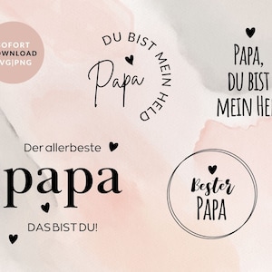 Bester Papa Plotterdatei SVG Bundle, Plotterdatei Vatertag, Plotterdatei Papa ,  Papa Held SVG, Alles Liebe zum Vatertag für DIY-Projekte