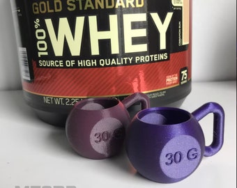 Kettlebell Protein 30G Scoop - Gym Rat - 3D Printed - Whey Protein - UK - Weights - No Pain No Gain