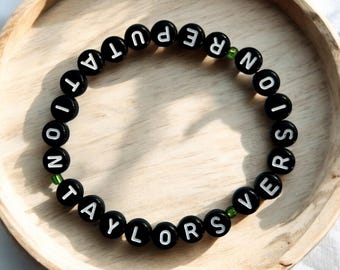 Reputation Taylor’s version inspired swiftie friendship bracelet in black