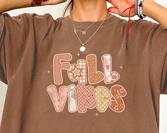 Retro Fall Comfort Colors Tee, Floral Pumpkin Fall Vibes Shirt,